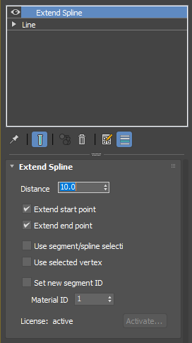 Panneau Extend Spline dans 3ds Max