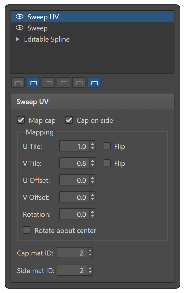 Panneau Sweep UV dans 3ds Max